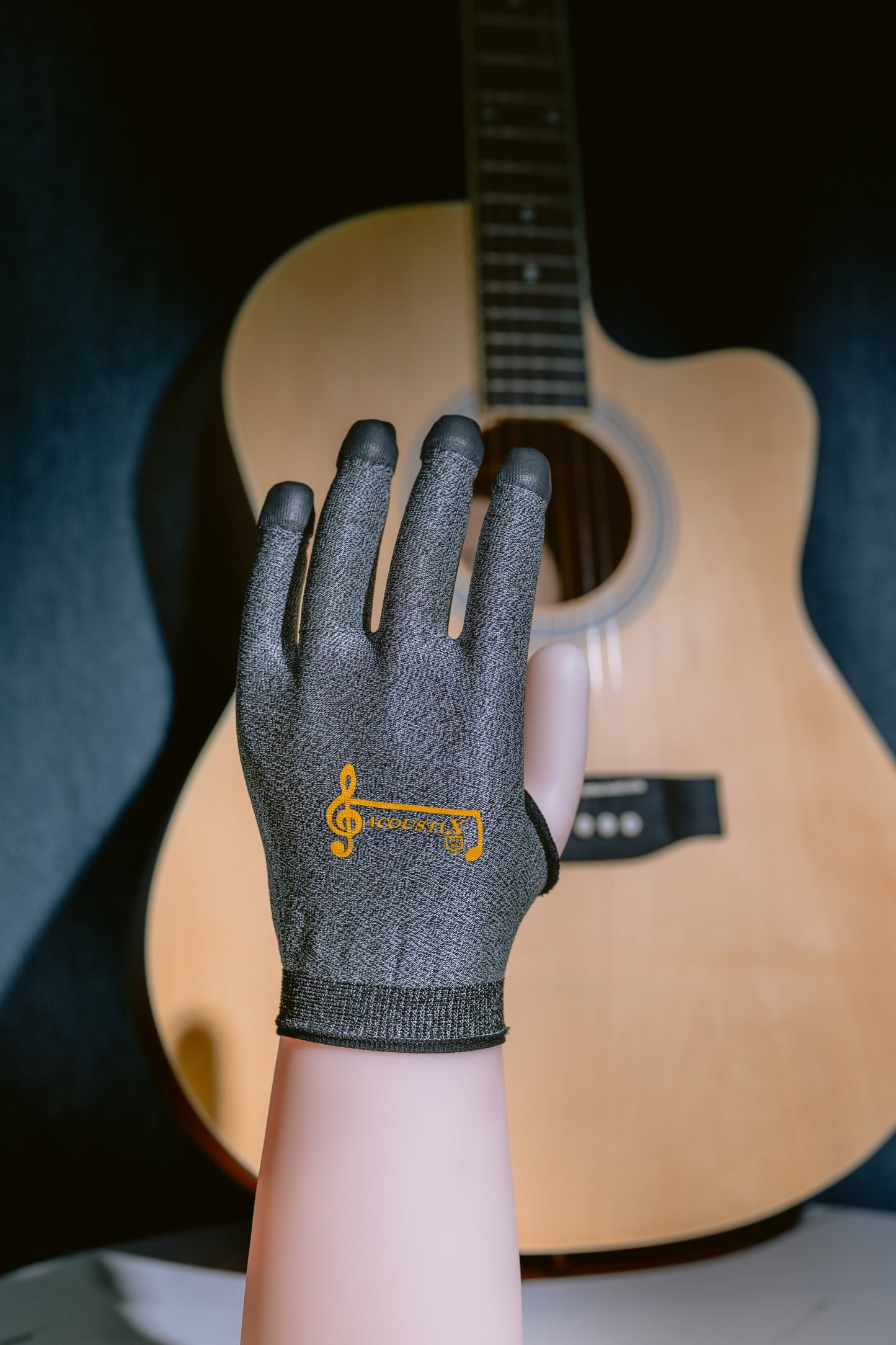 Coated Guitar Glove - Black