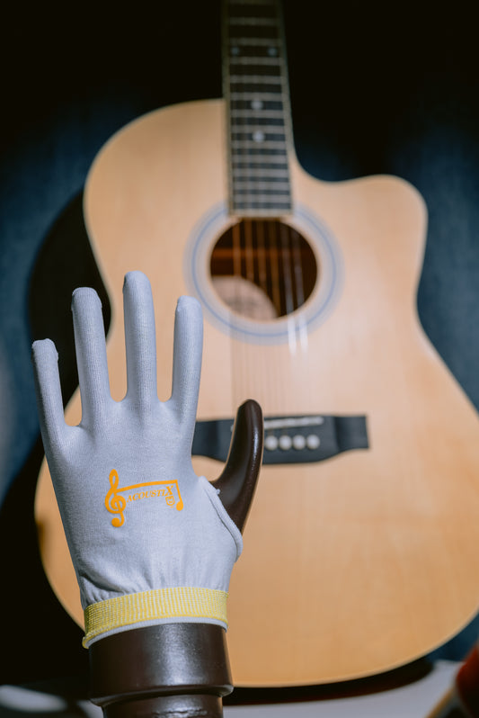 Coated Guitar Glove - White